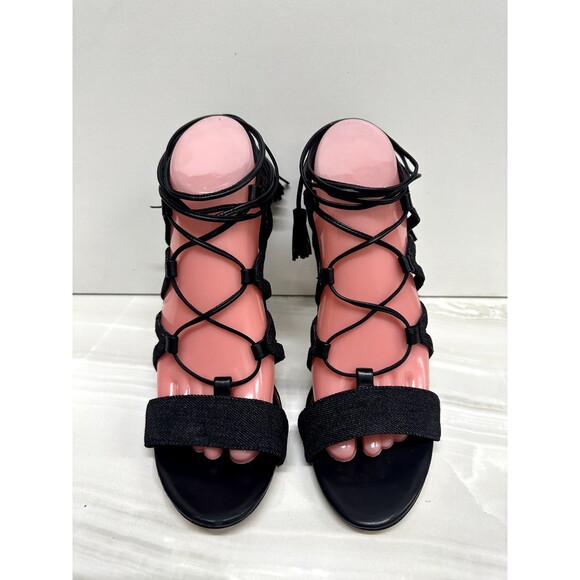 Elie Tahari women EU 40 US 10 textile upper strappy gladiator open toe sandal - Picture 2 of 12